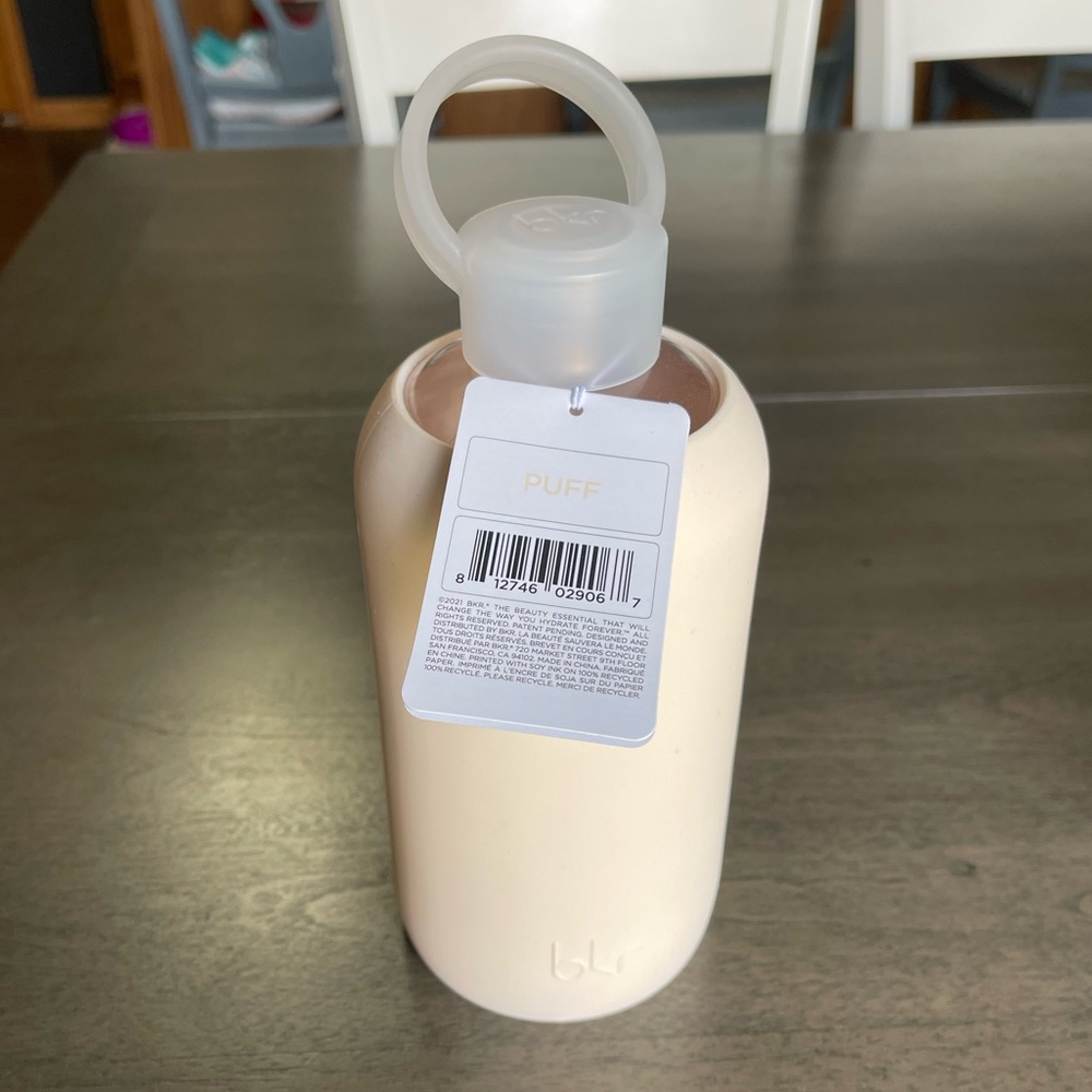 Bkr - Puff - Cream colored 1L Glass Water Bottle